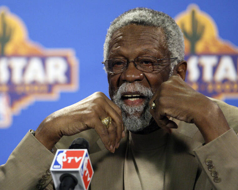 ASSOCIATED PRESS / 2009
                                Former NBA great Bill Russell speaks during a news conference at the NBA All-Star basketball weekend in Phoenix. The NBA great Bill Russell has died at age 88. His family said on social media that Russell died on Sunday, July 31. Russell anchored a Boston Celtics dynasty that won 11 titles in 13 years.
