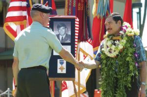 STAR-ADVERTISER
                                Dennis M. Fujii is receiving the Medal of Honor for his service in Vietnam. Fujii, right, was inducted into the U.S. Army Museum’s gallery of heroes in May 2005. He is seen shaking Maj. Gen. Eric Olson’s hand after his award and military portrait were unveiled.