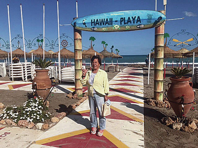 Makakilo resident Christine Chambers found the Hawaii Playa (beach) while in Torremolinos, Spain, in April. Photo by Chuck Chambers.