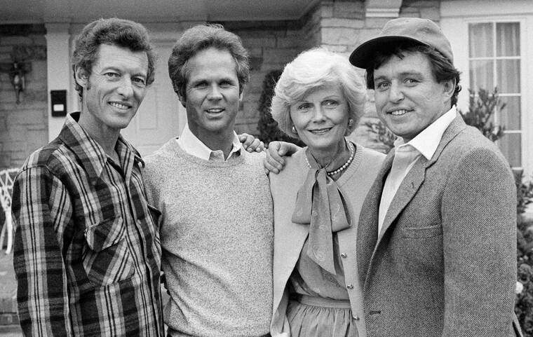 ASSOCIATED PRESS
                                Members of the original cast of the “Leave It To Beaver” television series pause during the filming of a TV special, “Still The Beaver,” in Los Angeles in December 1982. From left to right are Ken Osmond, Tony Dow, Babara Billingsley and Jerry Mathers.