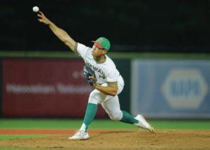 JAMM AQUINO / MARCH 2022
                                Hawaii pitcher Cade Halemanu went 4-5 with a 4.69 earned-run average in 15 starts for the Rainbow Warriors this spring.