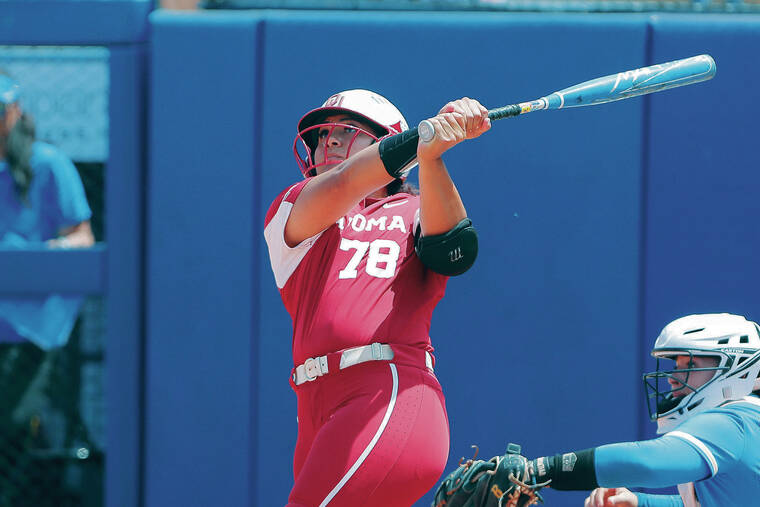 ASSOCIATED PRESS
                                Oklahoma’s Jocelyn Alo smashed a homer against UCLA in the Women’s College World Series on June 6.