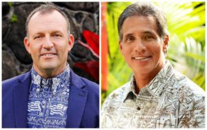 COURTESY PHOTOS
                                Hawaii Democratic gubernatorial candidate Josh Green and Republican gubernatorial candidate Duke Aiona appear headed to the General Election for the governor’s seat following initial Primary Election results.