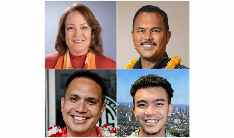 COURTESY PHOTOS
                                Honolulu City Council District 6 candidates Nalani Jenkins (top left), Tyler Dos Santos-Tam (top right), Ikaika Hussey (bottom left) and Chance Naauao-Ota (bottom right). Other candidates include Dennis Masaru Nakasoto, Traci Toguchi and Chad Toshiro Wolke. Santos-Tam and Toguchi will face off in the general election.