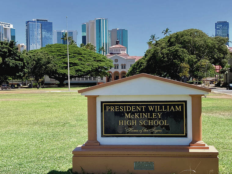 ASSOCIATED PRESS
                                The debate continues for President William McKinley High School. While some alumni want to see the school’s name restored to Honolulu High School out of respect for Hawaiian culture and history, others say changing the name would rattle their identity.