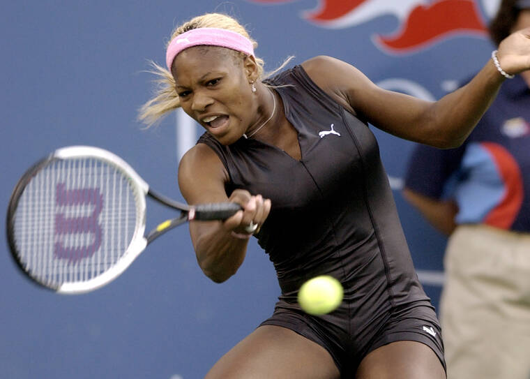 ASSOCIATED PRESS
                                Serena Williams, of the United States, makes a return to compatriot Lindsay Davenport during their semifinal match at the U.S. Open tennis tournament, in September 2002, in New York. Saying “the countdown has begun,” 23-time Grand Slam champion Serena Williams announced, today, she is ready to step away from tennis so she can turn her focus to having another child and her business interests, presaging the end of a career that transcended sports.