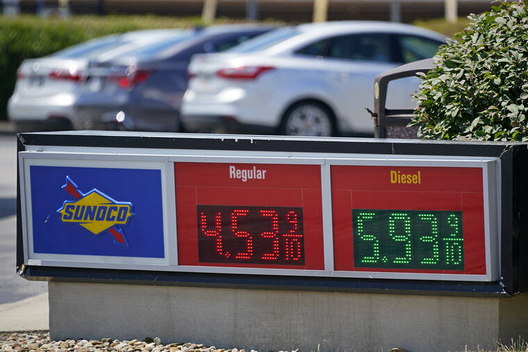 ASSOCIATED PRESS
                                Gas prices are displayed at a Sunoco gas station along the Ohio Turnpike near Youngstown, Ohio, July 12. Americans may finally be catching a break from relentlessly surging prices — if just a slight one — even as inflation is expected to remain painfully high for months.