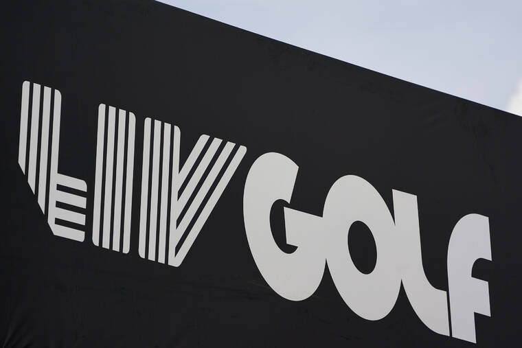 ASSOCIATED PRESS
                                Signage for LIV Golf is displayed during the pro-am round of the Bedminster Invitational LIV Golf tournament in Bedminster, NJ., July 28. A federal judge in California ruled today that three golfers who joined Saudi-backed LIV Golf will not be able to compete in the PGA Tour’s postseason.