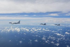 LI BINGYU/XINHUA VIA ASSOCIATED PRESS
                                Aircraft of the Eastern Theater Command of the Chinese People’s Liberation Army (PLA) conduct a joint combat training exercise around the Taiwan Island on Aug. 7. China on Thursday renewed its threat to attack Taiwan following almost a week of wargames near the island.