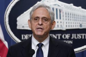 ASSOCIATED PRESS
                                Attorney General Merrick Garland speaks at the Justice Department, today, in Washington.
