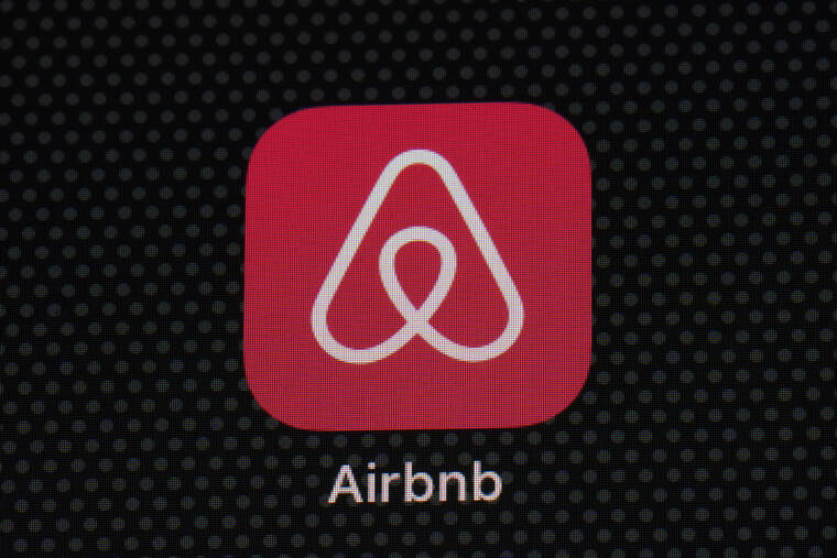 ASSOCIATED PRESS
                                The Airbnb app icon is displayed on an iPad screen in Washington, D.C., in May 2021. Airbnb announced. today, that it will use new methods to spot and block people who try to use the short-term rental service to throw a party.
