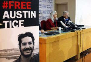 ASSOCIATED PRESS
                                Marc and Debra Tice, the parents of Austin Tice, who is missing in Syria, speak during a press conference at the Press Club, in Beirut, Lebanon, on Dec. 4, 2018.