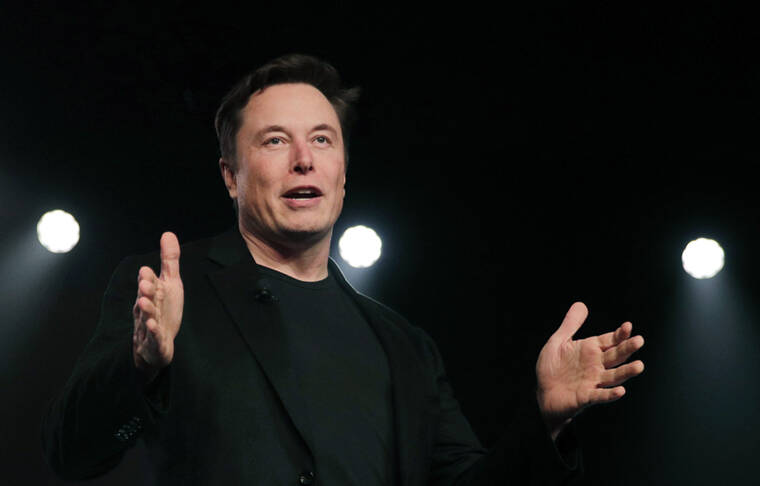 ASSOCIATED PRESS / 2019
                                Tesla CEO Elon Musk speaks before unveiling the Model Y at Tesla’s design studio in Hawthorne, Calif.