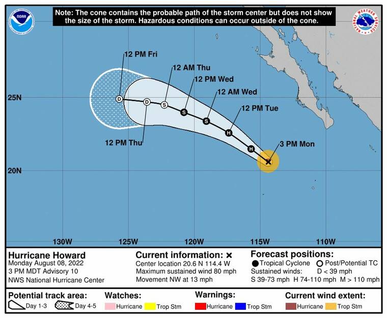 Hurricane Howard emerges in East Pacific; Kahului sees record highs over weekend