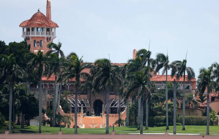 ASSOCIATED PRESS
                                President Donald Trump’s Mar-a-Lago estate is shown in July 2019, in Palm Beach, Fla. Former President Donald Trump says the FBI is conducting a search of his Mar-a-Lago estate.