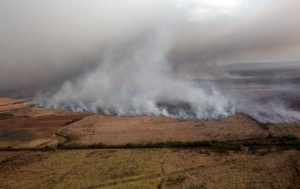 COURTESY COUNTY OF MAUI /2019
                                An aerial view of the large brush fire on Maui.