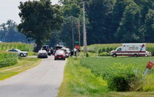NICK GRAHAM/DAYTON DAILY NEWS VIA ASSOCIATED PRESS
                                The area near Center and Smith roads was closed for hours during a standoff, today, in Clinton County, Ohio, after an armed man tried to breach the FBI’s Cincinnati office and fled north on the highway.