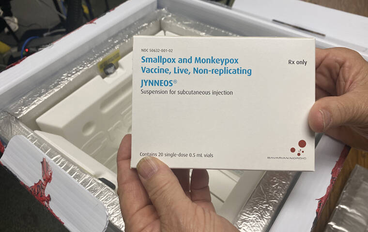 COURTESY HAWAII DEPARTMENT OF HEALTH / JUNE 9
                                The Jynneos smallpox and monkeypox vaccine arrives at the Hawaii Department of Health’s office on Thursday, June 9.