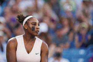 ASSOCIATED PRESS
                                Serena Williams warmed up Tuesday before her match against Emma Raducanu in the Western & Southern Open in Mason, Ohio.