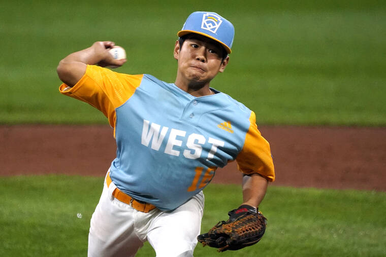ASSOCIATED PRESS
                                Honolulu’s Cohen Sakamoto delivered during the first inning against Bonney Lake, Wash., at the Little League World Series in South Williamsport, Pa., onWednesday.