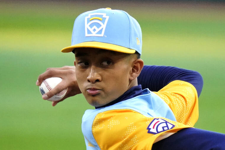 GENE J. PUSKAR / AP Honolulu's Jaron Lancaster delivered Friday in the first inning against Massapequa, NY, of the Little League World Series in South Williamsport, Pennsylvania.