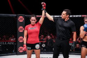 COURTESY LUCAS NOONAN / BELLATOR MMA
                                Ilima-Lei	Macfarlane (12-2) hadn’t won since successfully defending her 125-pound title at the Blaisdell Arena in 2019.