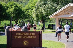 JAMM AQUINO/JAQUINO@STARADVERTISER.COM
                                Hikers make their way to and from the trailhead at the Diamond Head State Monument in Honolulu.
