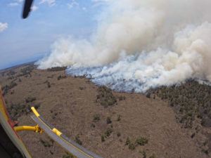 COURTESY DEPARTMENT OF LAND AND NATURAL RESOURCES
                                County, state and federal firefighters are responding to the Leilani fire, which grew on Hawaii island from 700 acres Wednesday night to 9,800 acres.