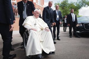 NEW YORK TIMES
                                On a visit to Canada last month, Pope Francis, 85, advocated for the care and consideration of the world’s elderly population. Above, he sat outside the Sacred Heart Catholic Church of the First Peoples in Edmonton, Alberta.