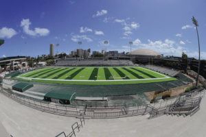 JAMM AQUINO / 2021
                                The $30 million project follows an $8.1 million project in 2021, which expanded capacity to 9,350 seats and was completed in time for the start of the 2021 season. Above, a view of Ching Field on the University of Hawaii at Manoa campus.