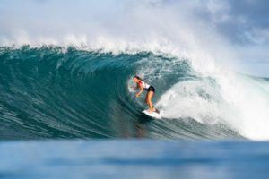 PHOTO COURTESY DAYANIDHI DAS/WORLD SURF LEAGUE
                                Bettylou Sakura Johnson of Hawaii.