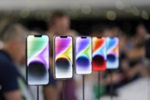 ASSOCIATED PRESS
                                New iPhone 14 models on display at an Apple event on the campus of Apple’s headquarters in Cupertino, Calif., Sept. 7. Apple Inc. will manufacture its latest iPhone 14 in India, the company said today, as it seeks to curb its production in China.