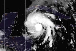 NOAA VIA ASSOCIATED PRESS
                                This satellite image shows Tropical Storm Ian over the central Caribbean today.