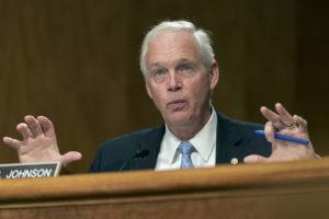 ASSOCIATED PRESS / SEPT. 14
                                Sen. Ron Johnson, R-Wisc., shown here at a Senate committee this month in Washington, has been leaning into controversy as he runs for his third term. He has called for the end of guaranteed money for Medicare and Social Security, two popular programs that American politicians usually steer clear from.