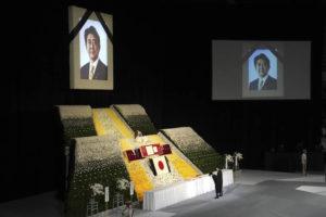 ASSOCIATED PRESS
                                Japan’s Crown Prince Akishino and Crown Princess Kiko lay flowers at the altar during the state funeral of assassinated former Prime Minister of Japan Shinzo Abe, Tuesday, at Nippon Budokan in Tokyo.