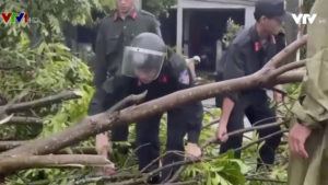 VTV VIA AP
                                In an image taken from video, officials remove fallen trees from roads from Typhoon Noru.