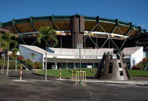CRAIG T. KOJIMA / FEB. 21
                                Aloha Stadium, which opened in 1975, was closed for safety reasons last year, and the University of Hawaii football team has played its home games at the on-campus Ching Complex since last season.