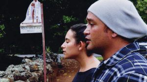 COURTESY CINEMA GUILD
                                Ke‘ala Lopez and Kamu “Charles” Hepa lead a Hawaiian chant at a sacred burial site in Wailua Valley.
