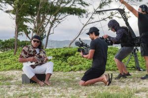 PROJECT SHAKA
                                Henry Kapono plays the ukulele during filming for “Shaka, a Story of Aloha.”