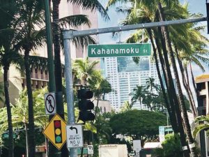 COURTESY BOB HAMPTON
                                The former Dewey Lane near the Ilikai in Waikiki now honors waterman Duke Kahanamoku.