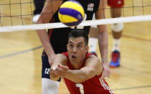 STAR-ADVERTISER
                                Kawika Shoji (7) lunges forward to save a loose ball during the Team USA Men’s Volleyball Red v Blue scrimmage at the Kamehameha School gymnasium in Honolulu, HI.