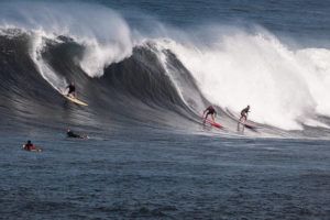 COURTESY RED BULL MEDIA HOUSE
                                A woman took off deeper than the men at Waimea Bay as she participated in the 2021-22 Red Bull Magnitude big-wave competition for women, which also will held at Pe‘ahi, Maui and Pipeline Outer Reefs, Oahu.