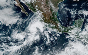 NOAA / AP
                                This satellite image taken at 20:20 UTC and provided by NOAA shows Tropical Storm Orlene on Saturday, Oct. 1. Orlene grew to hurricane strength Saturday and is heading for an expected landfall early next week on Mexico’s northwestern Pacific coast.