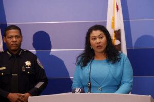 LEA SUZUKI/SAN FRANCISCO CHRONICLE VIA AP
                                San Francisco Mayor London Breed provides an update during a press conference at San Francisco Police Headquarters on strategies and data around drug dealing in San Francisco.