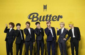ASSOCIATED PRESS / MAY 21, 2021
                                South Korea’s military appears to want to draft members of the K-pop supergroup BTS for mandatory military duties, as the pubic are sharply divided over whether they must be exempted from the service. Members of the band, V, SUGA, JIN, Jung Kook, RM, Jimin, and j-hope, from left to right, pose for photographers ahead of a news conference to introduce their new single “Butter” in Seoul in 2021.