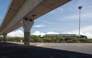 CINDY ELLEN RUSSELL / CRUSSELL@STARADVERTISER.COM
                                Honolulu’s long-delayed rail system includes a station near Aloha Stadium.