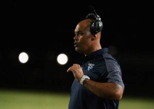 STEVEN ERLER / SPECIAL TO THE STAR-ADVERTISER
                                Kailua head coach Joseph Wong during a game on Aug. 12.