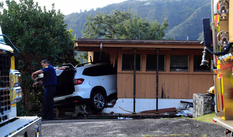 Man, 68, now critical after SUV crashes into Manoa home