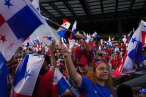 ASSOCIATED PRESS
                                Panamanians celebrate after the Supreme Court declared a 20-year contract with a Canadian copper mine unconstitutional, in Panama City, today.