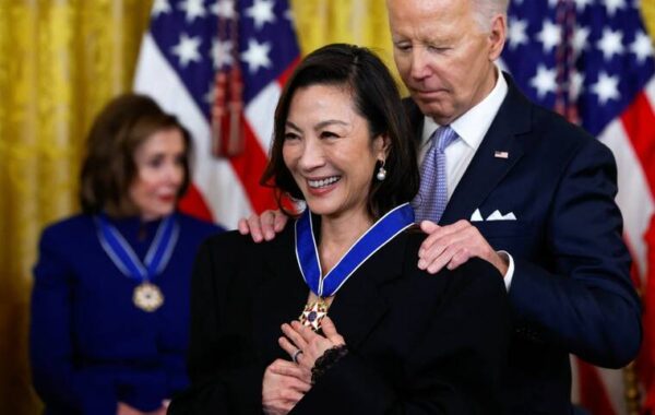 Biden gives Michelle Yeoh, Katie Ledecky Medal of Freedom